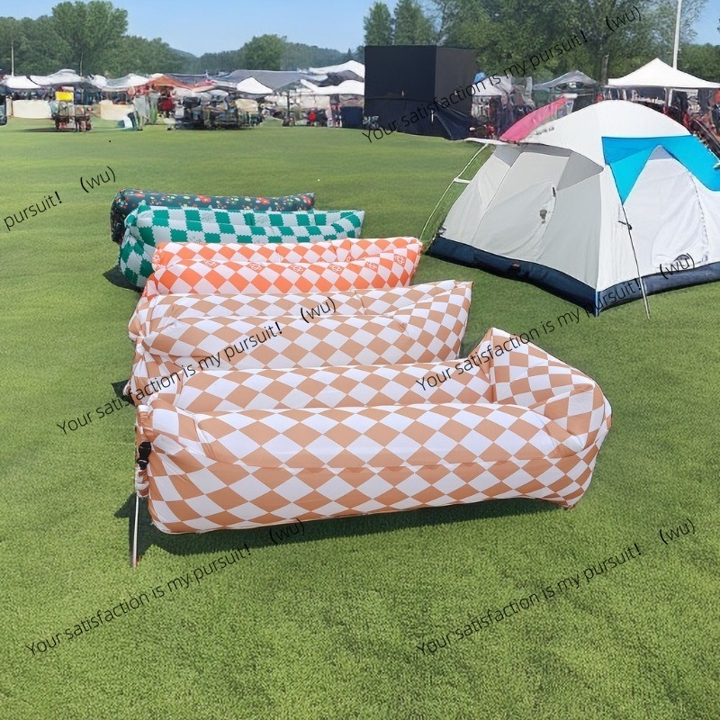 Bed Outdoor Camping - 屋外用レイジーソファリクライニングシングルミュージックフェスティバルポータブルエアベッドインフレータブルソファ拡張キャンプピクニック寝袋