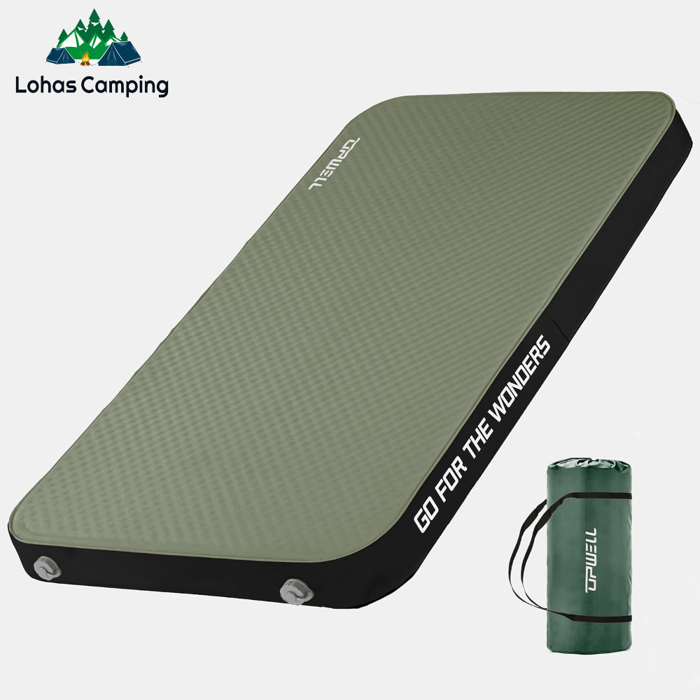 Outdoor Camping Rugs - ロハスキャンピング 自動膨張式キャンプマットレス 10cm コンパクト折りたたみ式 キャンプ用エアベッド 寝具パッド