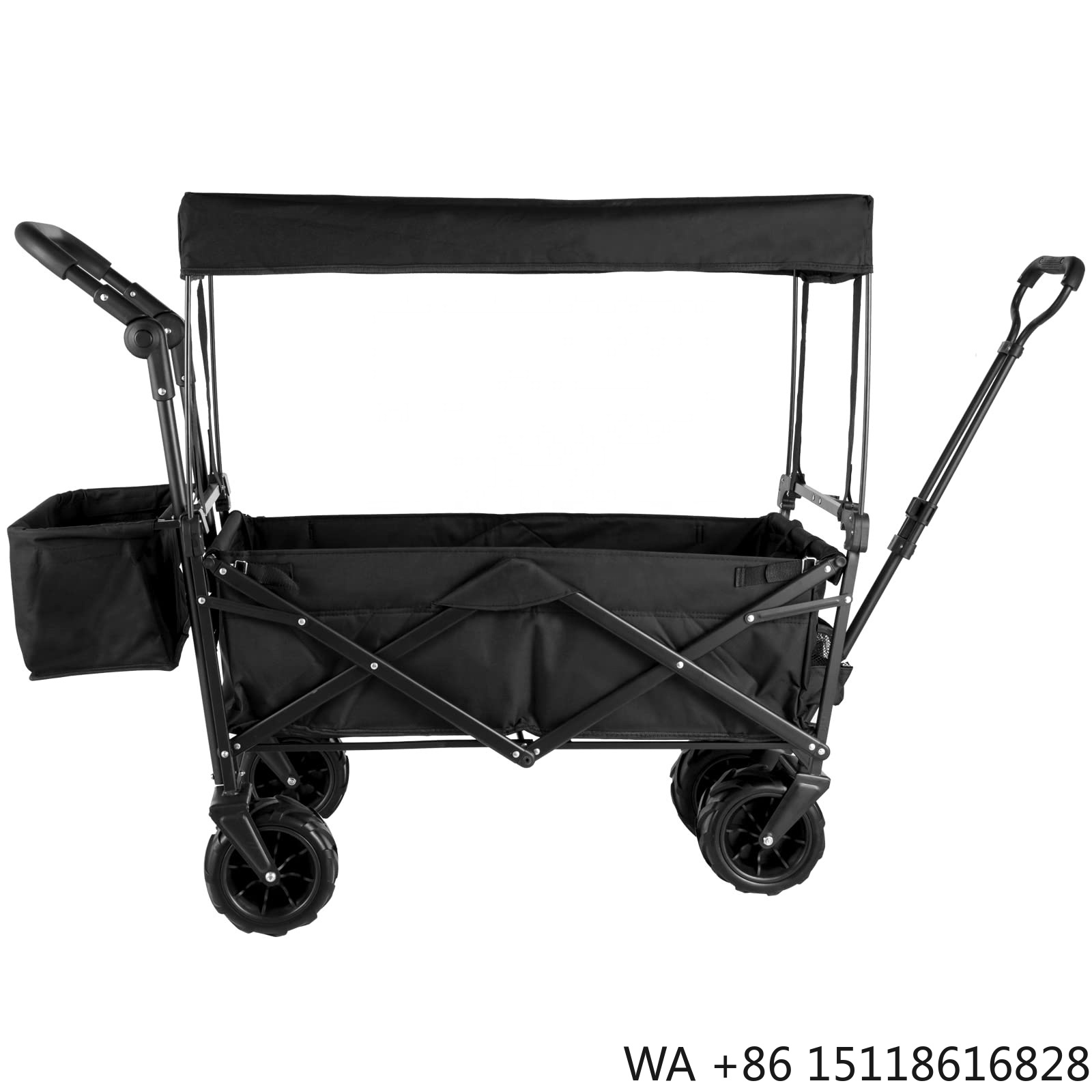 Outdoor Camping Trolley - 屋外キャンプ用折りたたみ式ユーティリティカート、折りたたみ式キャノピーとカップホルダー付きカート、折りたたみ式トロリー