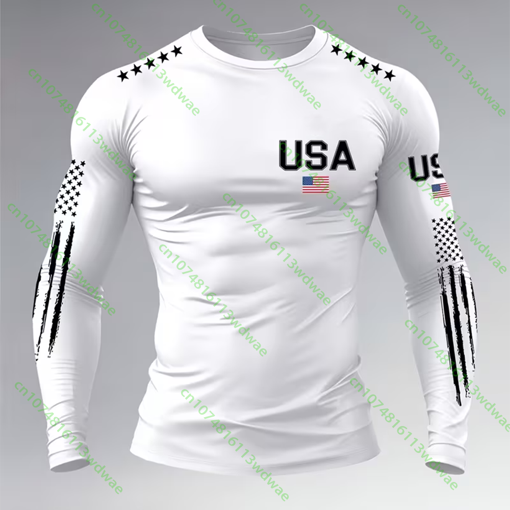 Outdoor Camping Usa - アメリカンスタイルの新作メンズファッション、長袖Tシャツ。ハイキング、キャンプ、スポーツ、カジュアルなシーンに最適。アウトドア、釣り、サイクリングにも使える長袖トップス。