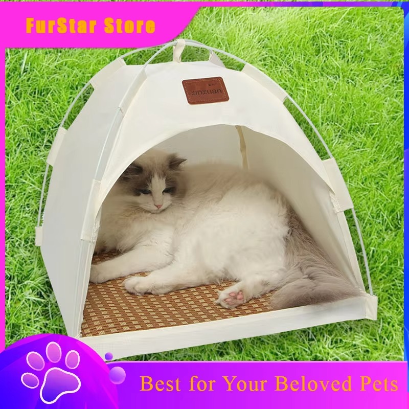 Outdoor Camping Dog Bed - ファースターカスタム 猫用テント 屋外用小型犬小屋 簡単折りたたみ 子猫用テント ペット用洞窟型ベッド