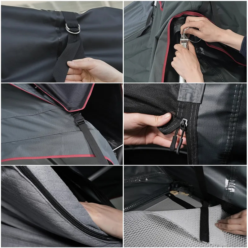 Outdoor Camping Van Tent - 自動車アクセサリー キャンピングカー用オーニング付き耐久性のある4シーズン対応ルーフトップテント組み立てキット アウトドアキャンプ用