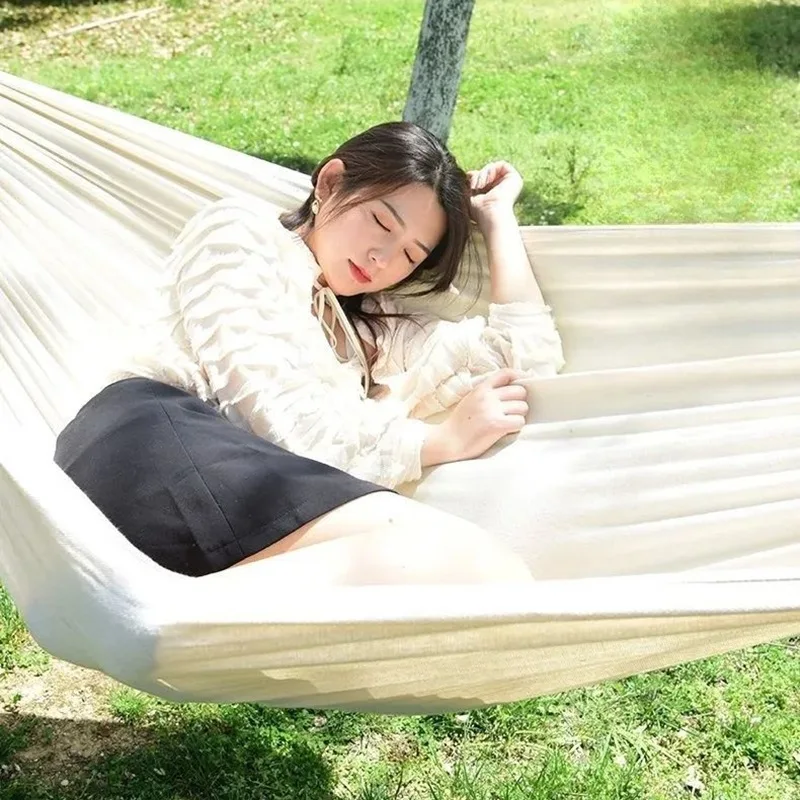 キャンバス製木製スティックハンモック屋外キャンプ用吊り下げベ - Bed Outdoor Camping のレビューと価格