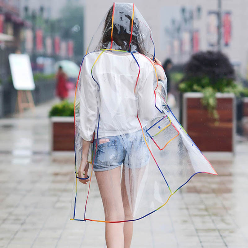 男性と女性のための透明なレインボーエッジジャケット,屋外レイ - Camping Rain Poncho のレビューと価格