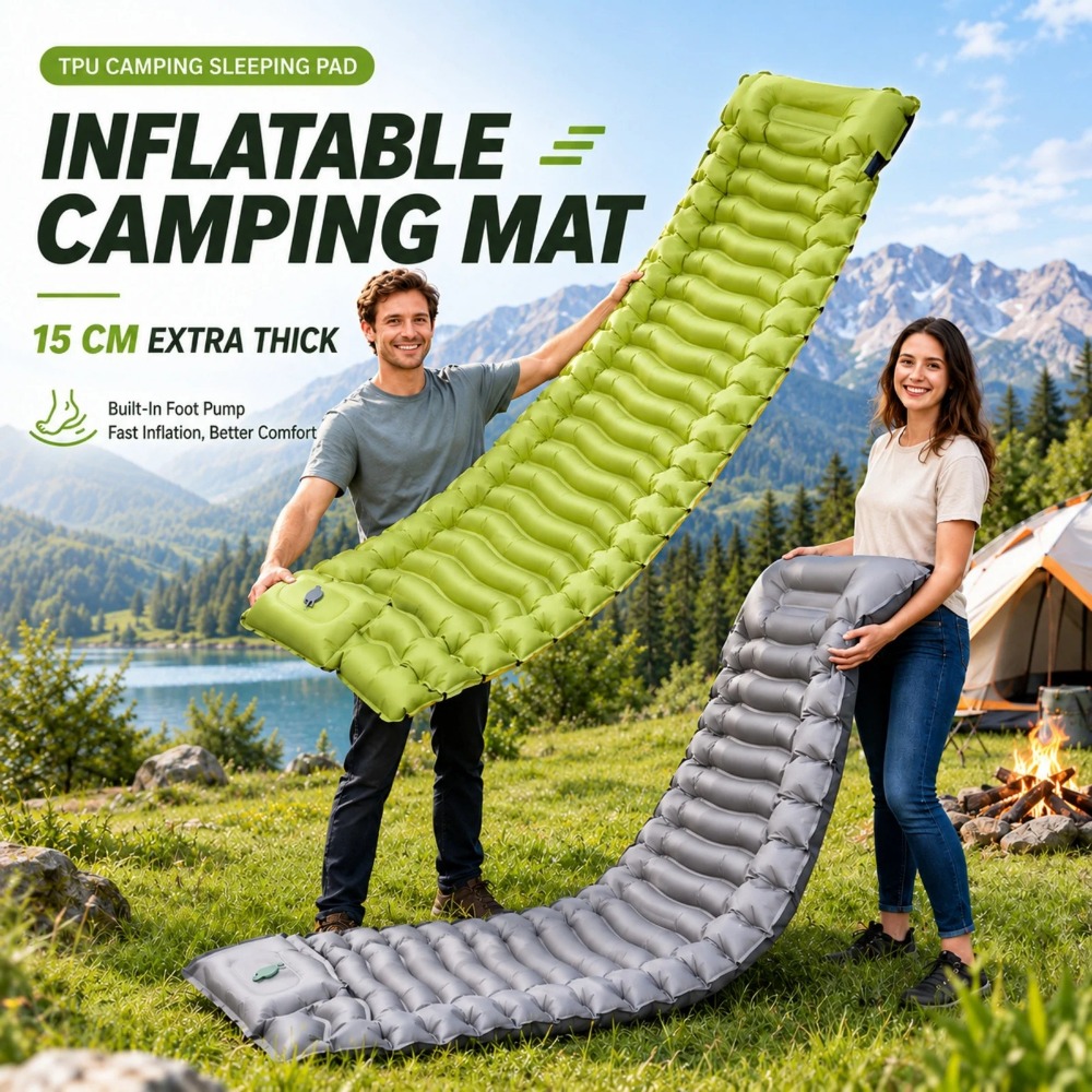 キャンプ用スリーピングマット インフレータブルマットレス ア - Outdoor Camping Rugs のレビューと価格