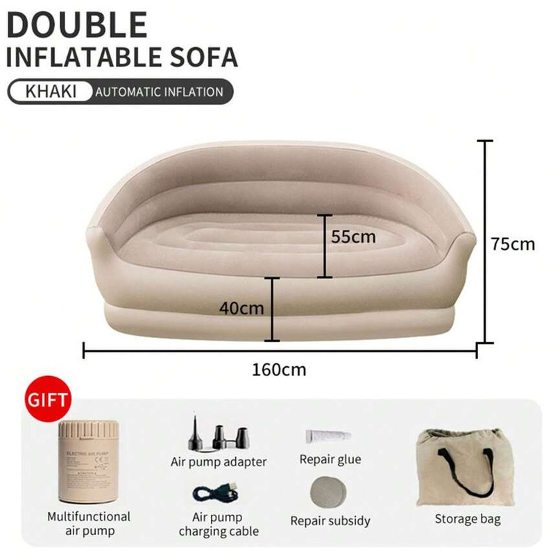 自動インフレータブルラウンジチェア,ダブルソファ,ポータブル - Bed Outdoor Camping のレビューと価格