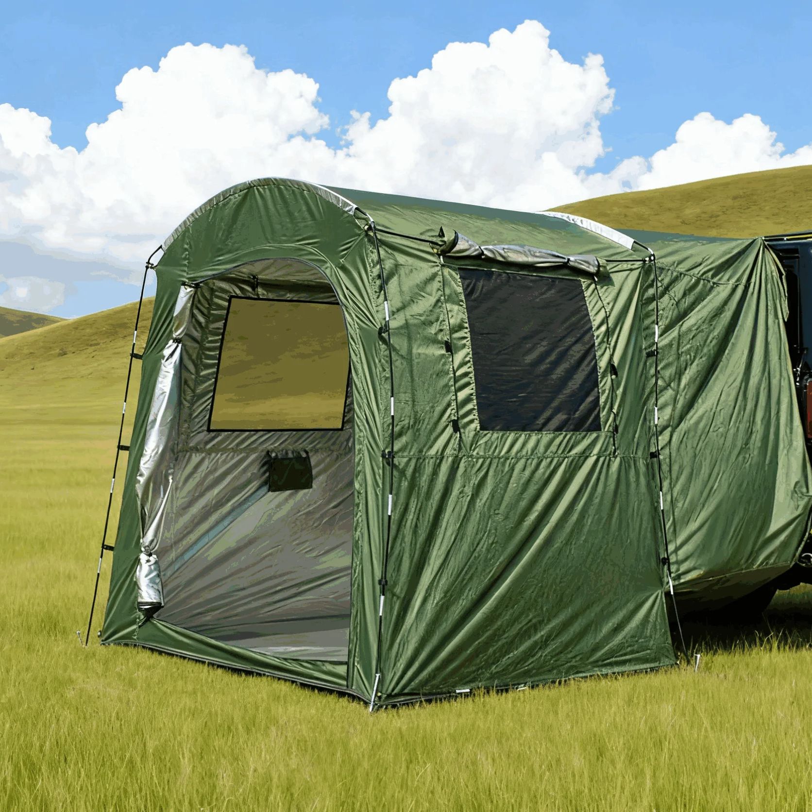 屋外トランク拡張テント 4人用 ユニバーサルSUVバン テー - Outdoor Camping Van Tent のレビューと価格
