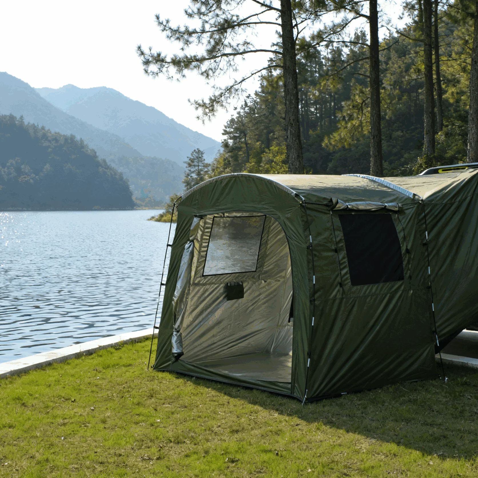 屋外トランク拡張テント 4人用 ユニバーサルSUVバン テー - Outdoor Camping Van Tent のレビューと価格