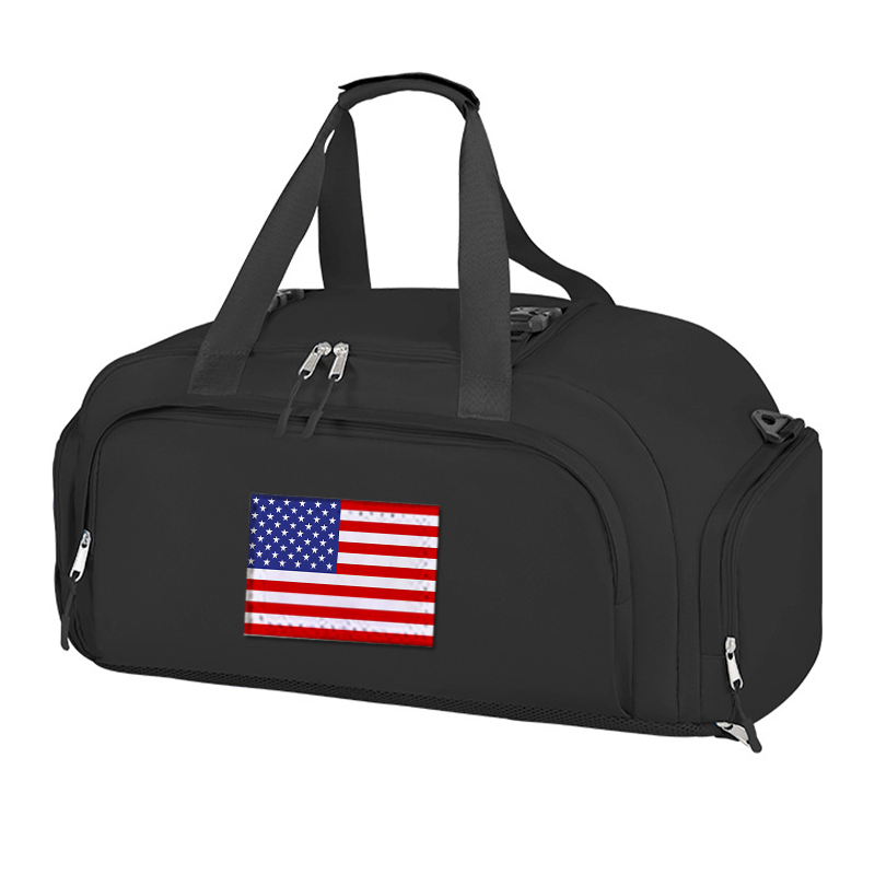 アメリカ国旗柄のジム用トラベルバッグ。シューズを分けて収納で - Outdoor Camping Usa のレビューと価格