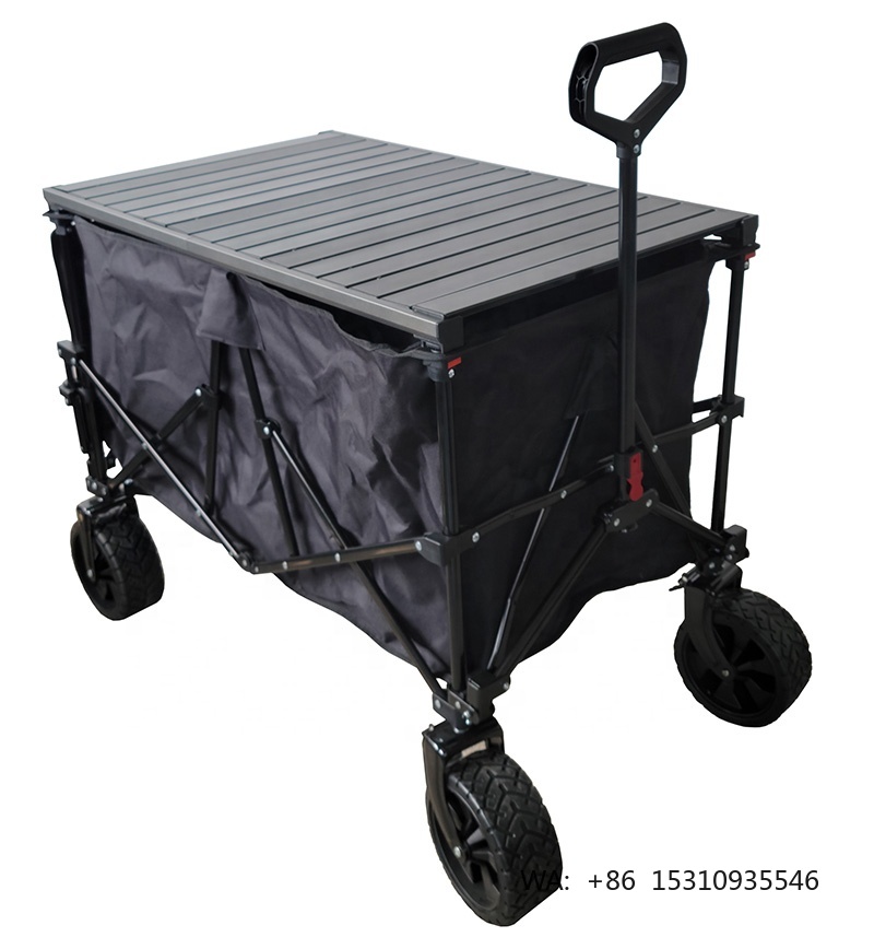 ODM卸売折りたたみ式ワゴン、調節可能なテーブル付き、220 - Outdoor Camping Trolley のレビューと価格