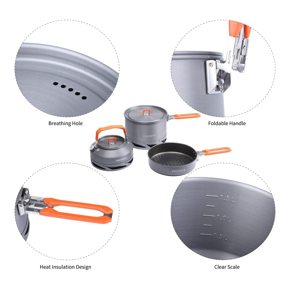 Fire Maple器具ハイキング調理セット熱交換器ポットパ - Outdoor Camping Dining Set のレビューと価格