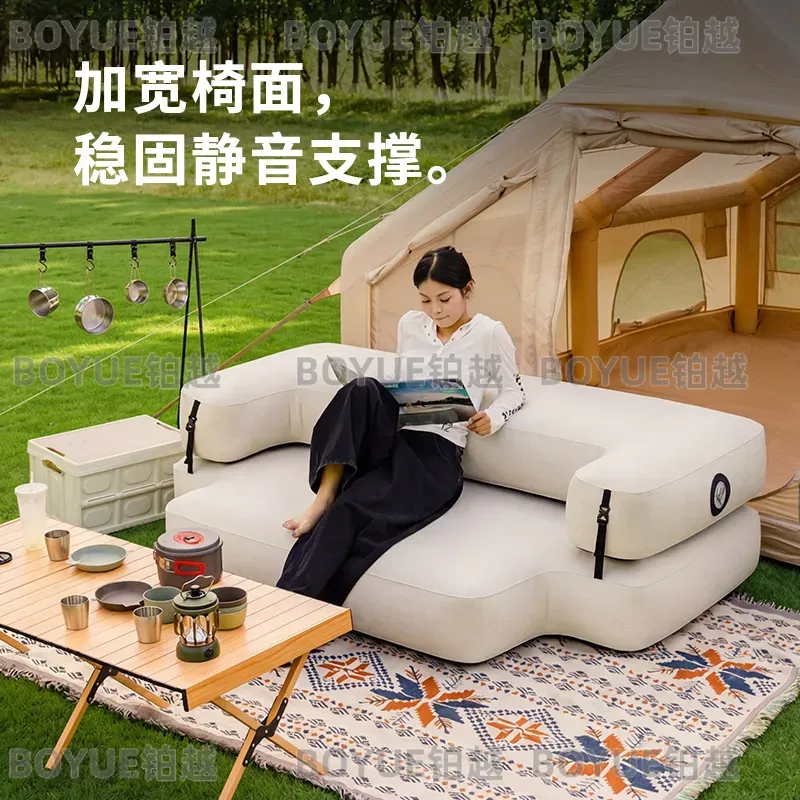 屋外用ブラッシュド加工インフレータブルソファベッド、高級キャ - Bed Outdoor Camping のレビューと価格