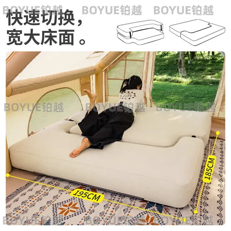 屋外用ブラッシュド加工インフレータブルソファベッド、高級キャ - Bed Outdoor Camping のレビューと価格