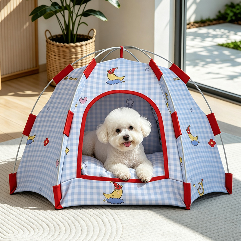 犬用テントと猫用ベッド、オールシーズン対応、夏は涼しい、半密 - Outdoor Camping Dog Bed のレビューと価格