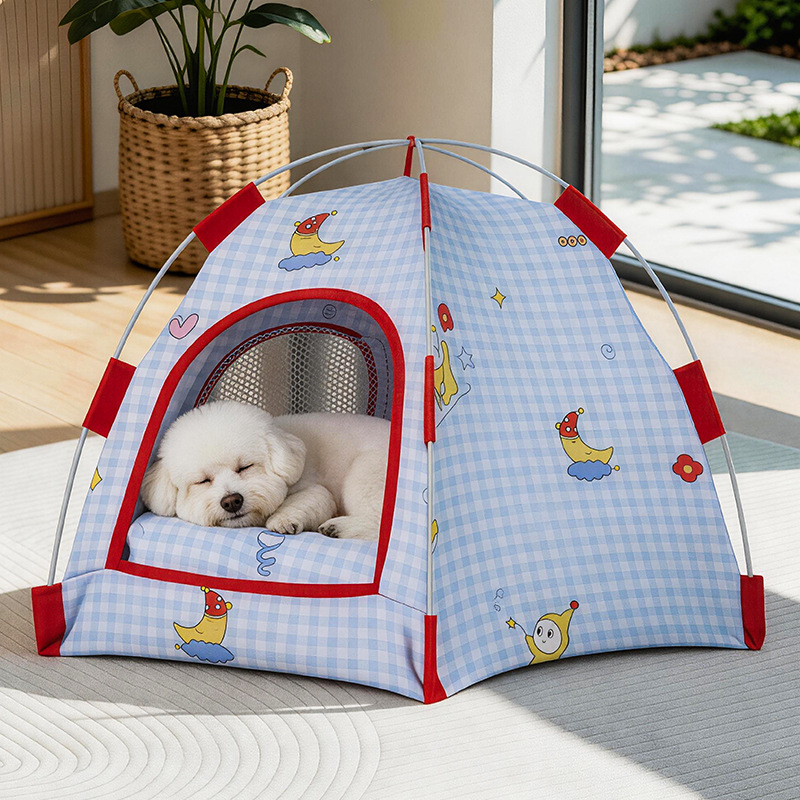 犬用テントと猫用ベッド、オールシーズン対応、夏は涼しい、半密 - Outdoor Camping Dog Bed のレビューと価格